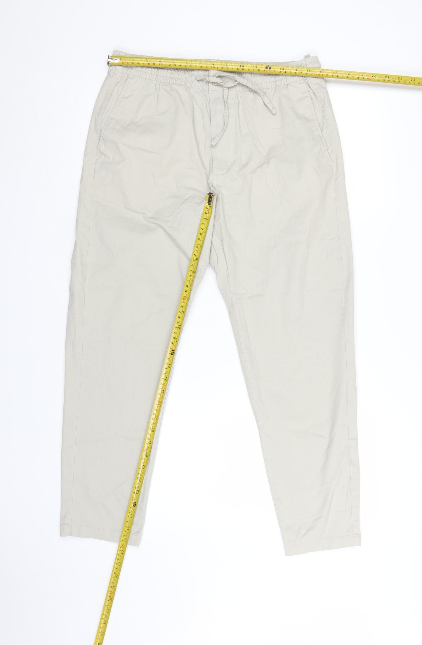 Marks and Spencer Men's Beige Chino Trousers M Regular Fit