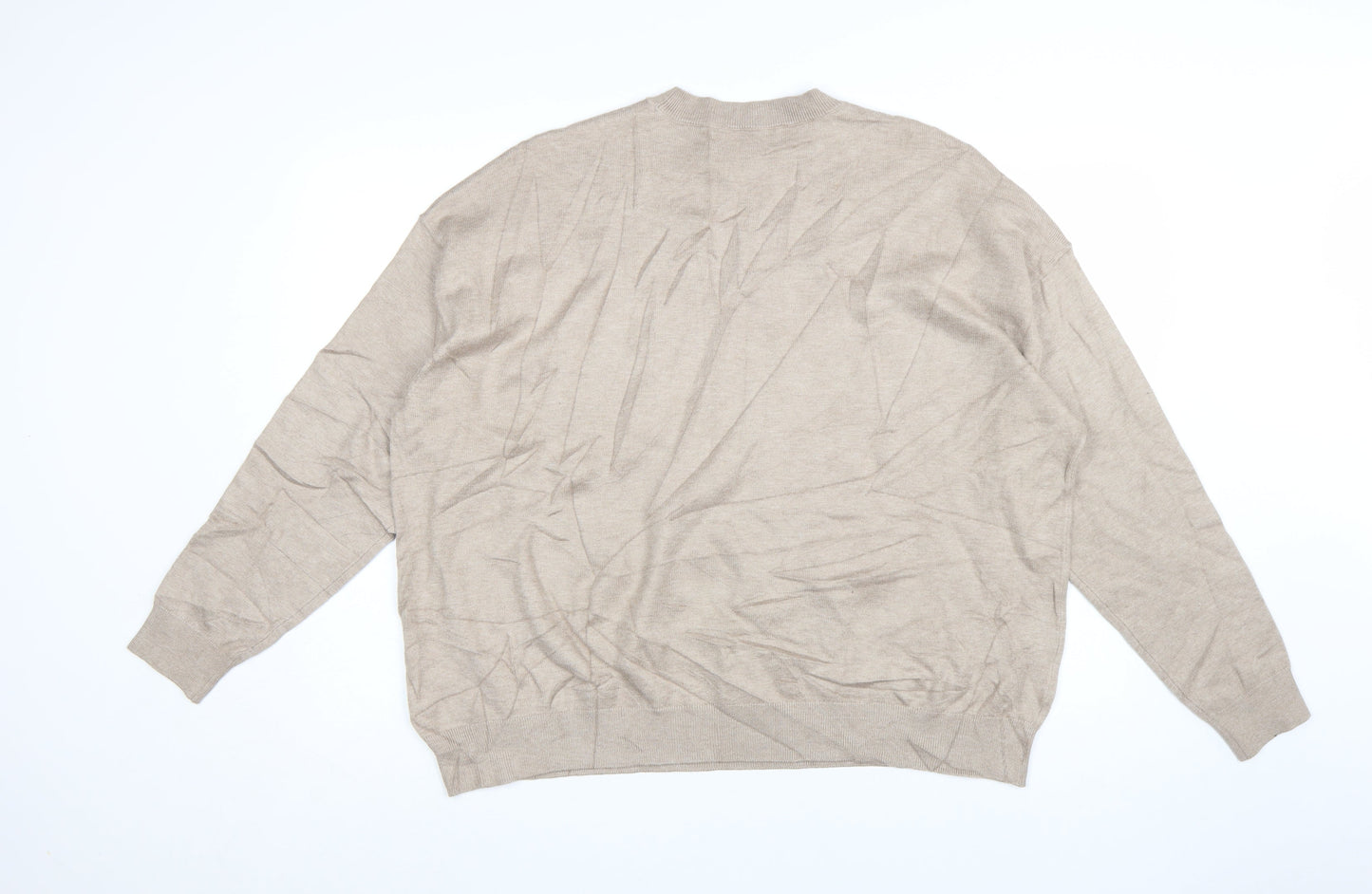 Marks and Spencer Women Beige Sequin Party Pullover Jumper XL