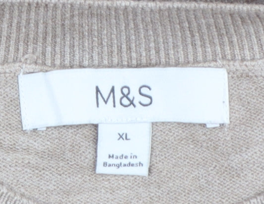 Marks and Spencer Women Beige Sequin Party Pullover Jumper XL