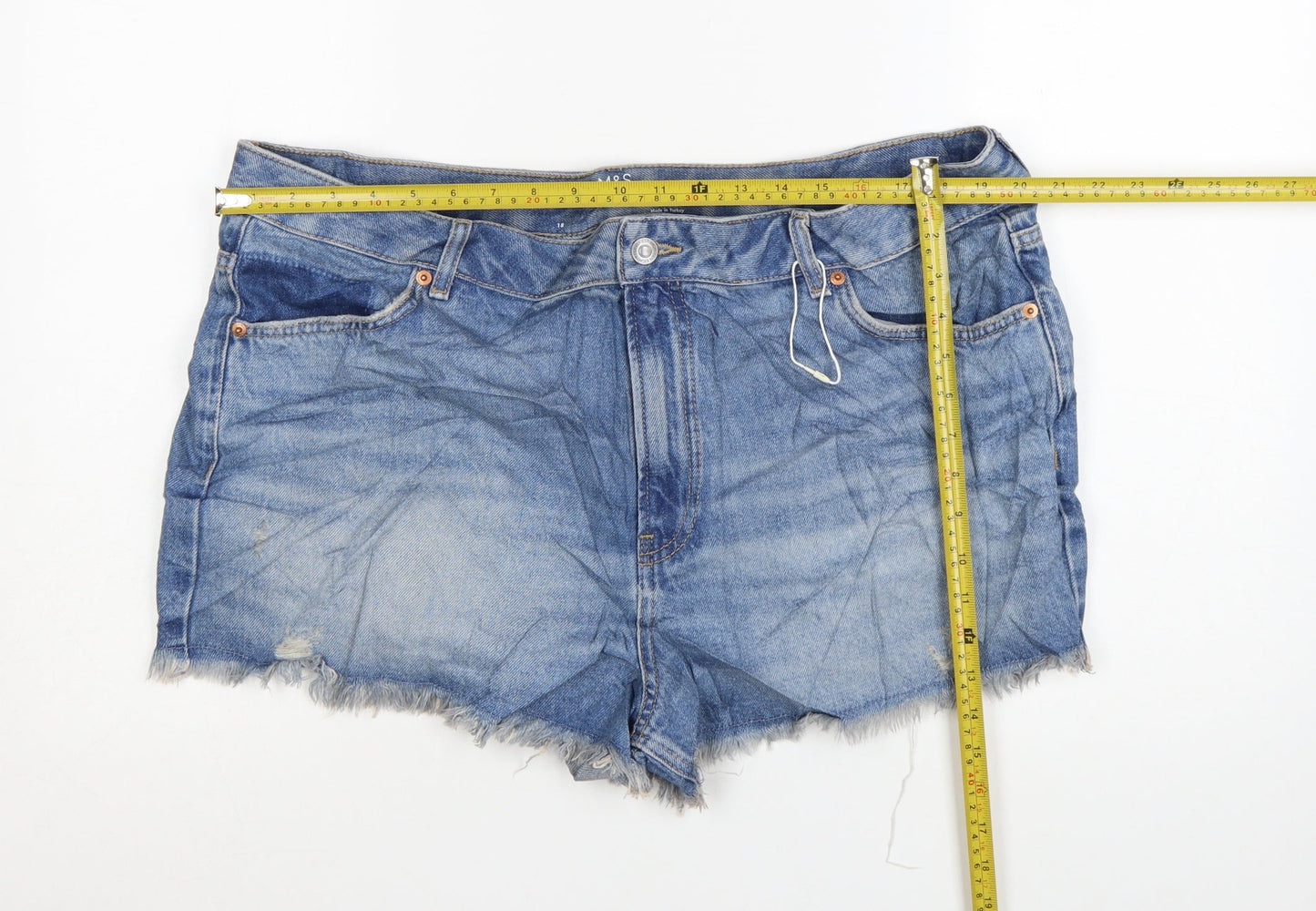 Marks and Spencer Women's Blue Denim Cut-Off Shorts Size 18