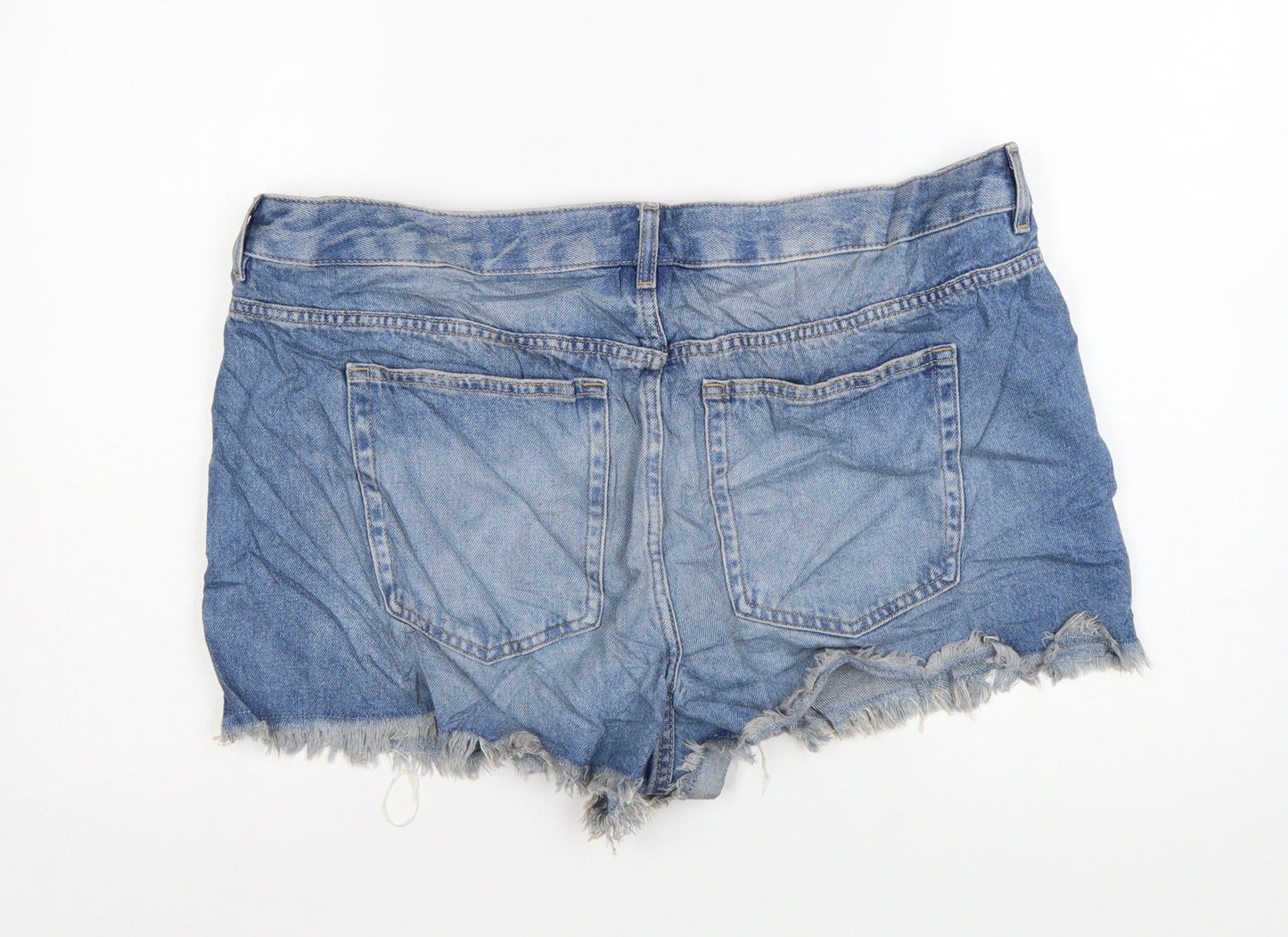 Marks and Spencer Women's Blue Denim Cut-Off Shorts Size 18