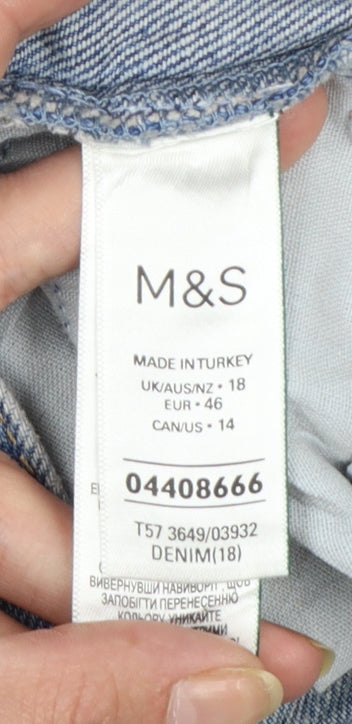 Marks and Spencer Women's Blue Denim Cut-Off Shorts Size 18