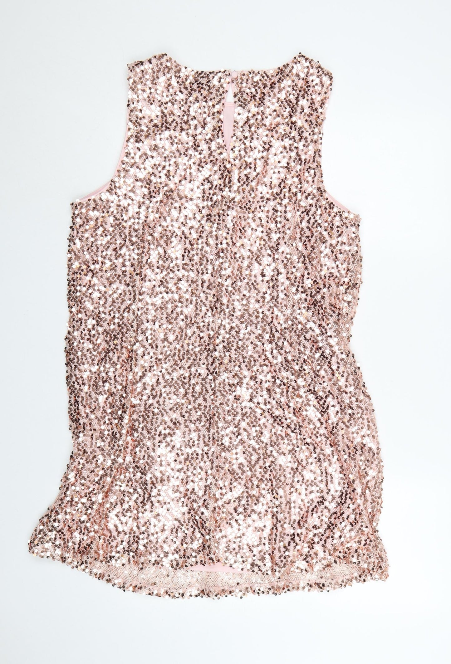 Marks and Spencer Women Pink Sequin Shift Dress Size 16
