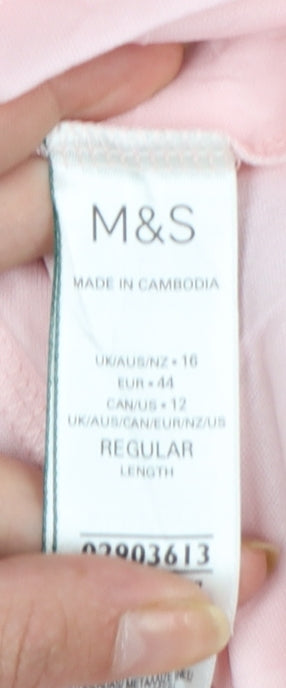 Marks and Spencer Women Pink Sequin Shift Dress Size 16