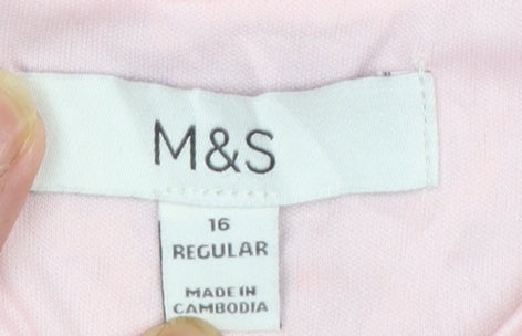 Marks and Spencer Women Pink Sequin Shift Dress Size 16