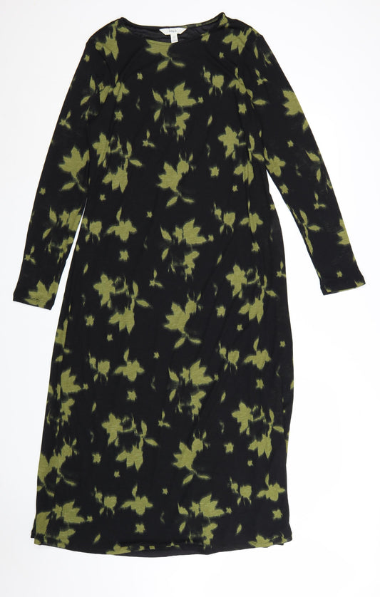 Marks and Spencer Womens Multicoloured Size 14 Long Sleeve Shift Dress