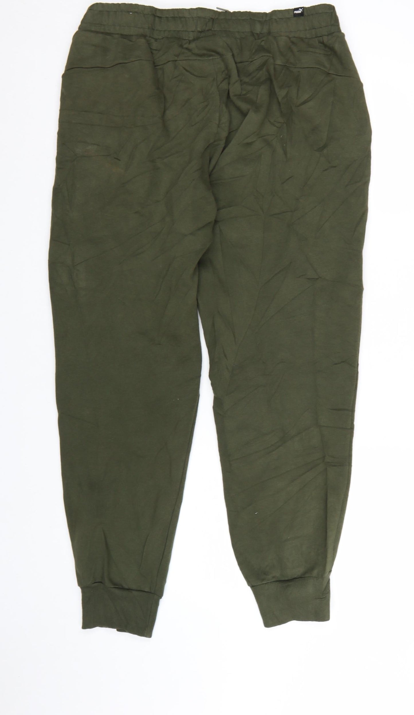 Puma Men's Green Jogger Trousers L Regular Fit Elastic Waist