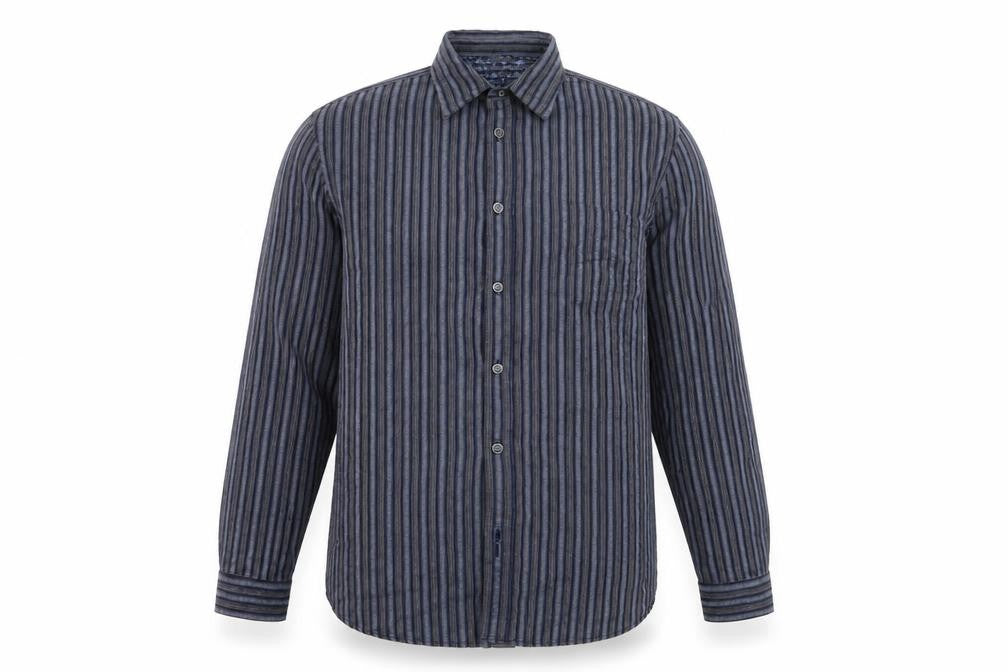 RJR.John Rocha Men's Blue Striped Long Sleeve Regular Fit Dress Shirt M