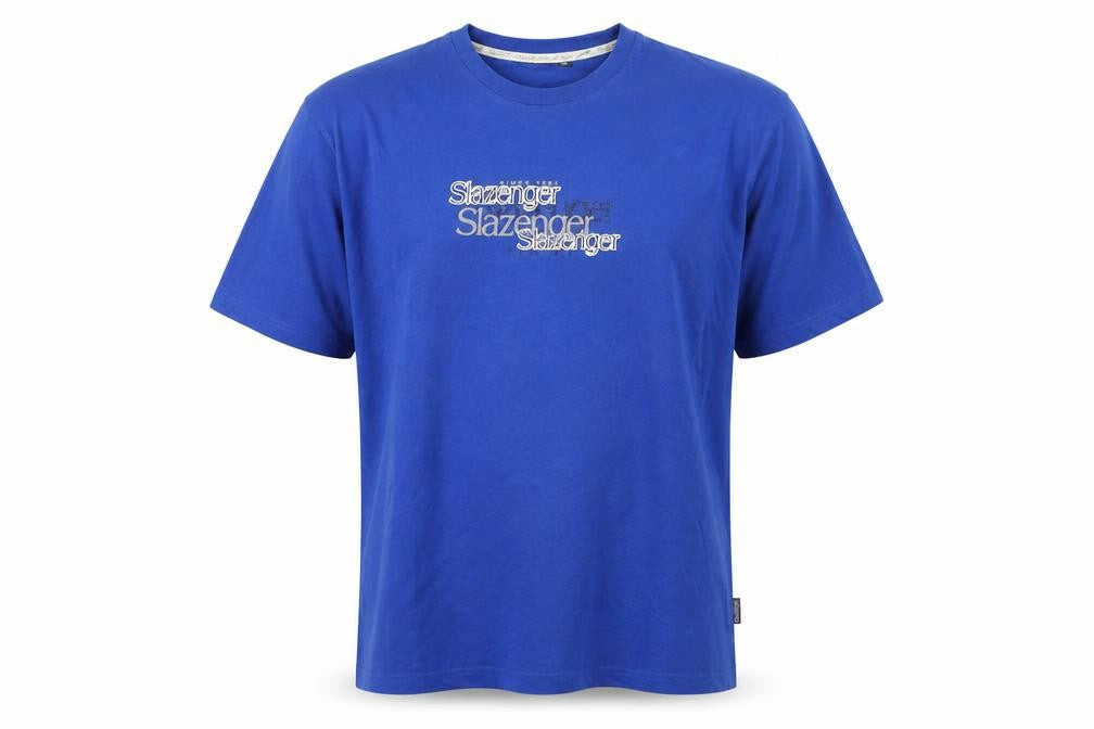 Slazenger Men's Blue Regular Fit Cotton Graphic T-Shirt Size M