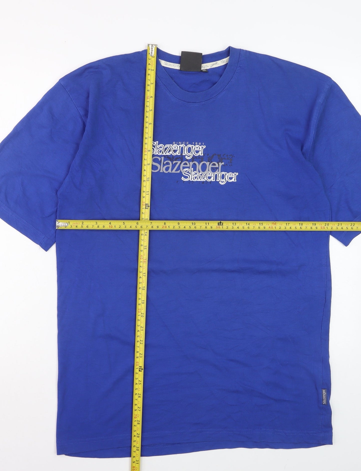 Slazenger Men's Blue Regular Fit Cotton Graphic T-Shirt Size M