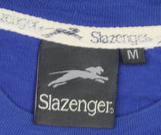 Slazenger Men's Blue Regular Fit Cotton Graphic T-Shirt Size M