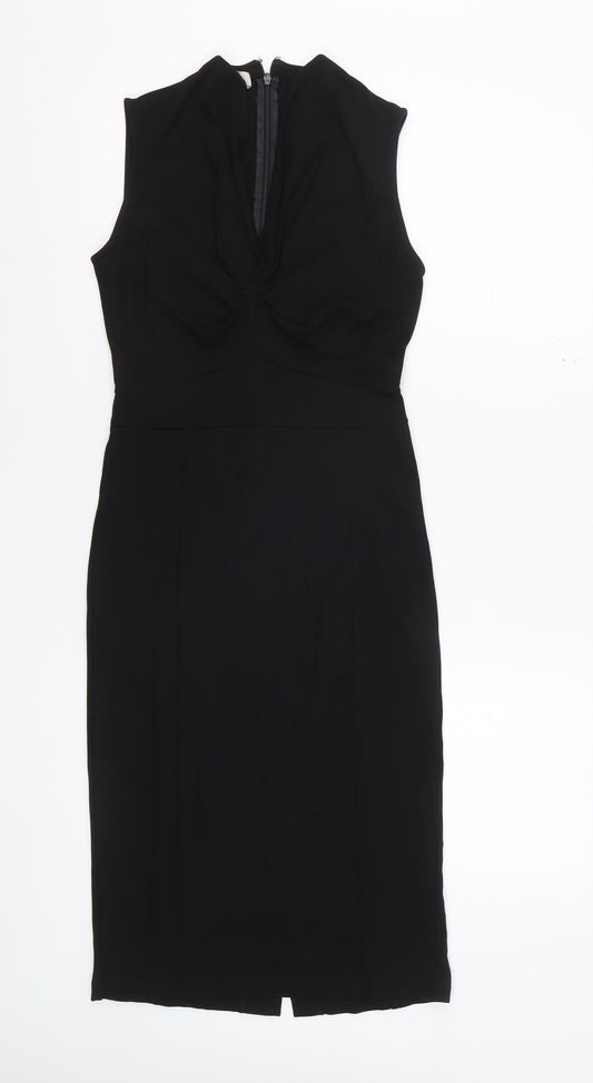 Hobbs Women’s Black Size 8 Sleeveless Sheath Knee Length Dress
