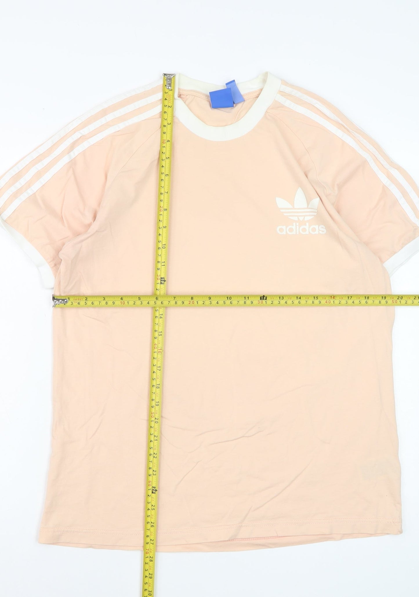 Adidas Women's Pink Crew Neck Short Sleeve Cotton T-Shirt Size L