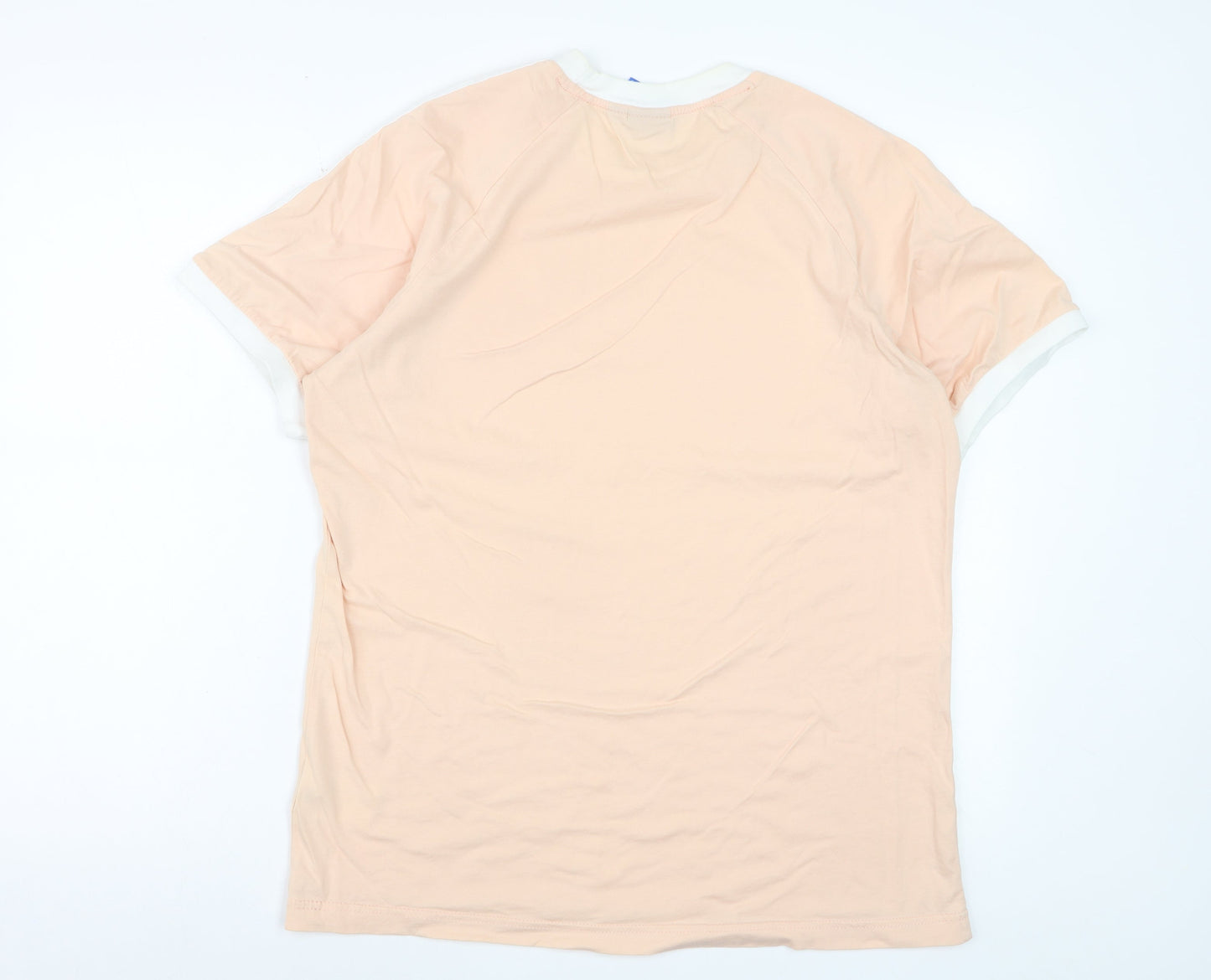 Adidas Women's Pink Crew Neck Short Sleeve Cotton T-Shirt Size L