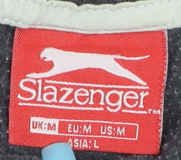 Slazenger Men's Grey Crew Neck Short Sleeve Cotton Blend T-Shirt M