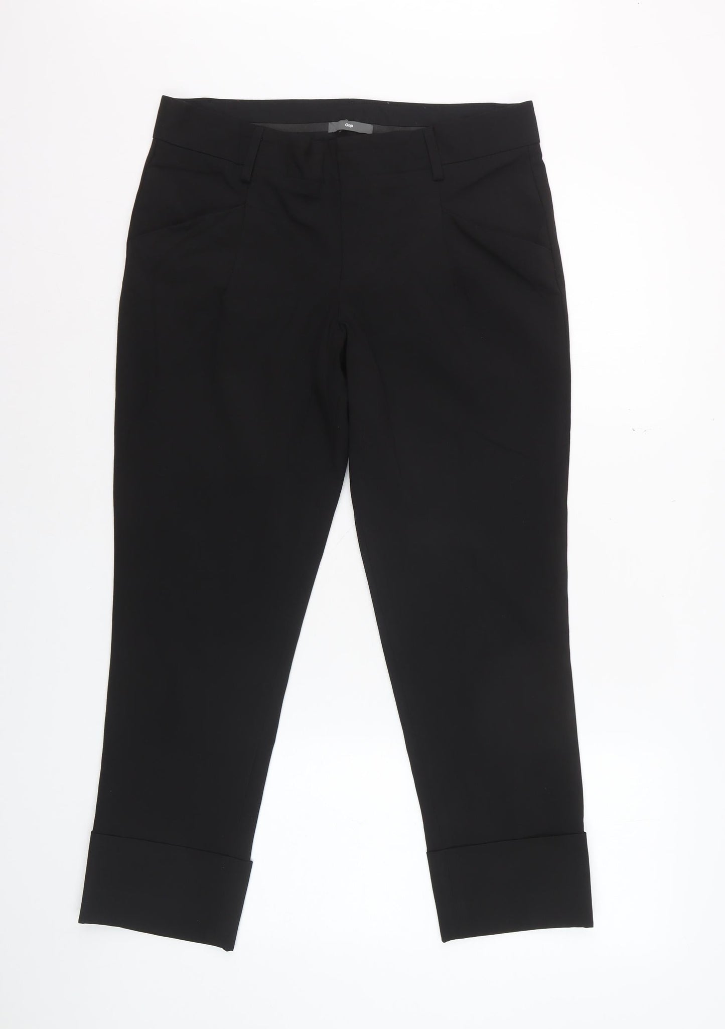 Gap Women Black UK 6 Cropped Trousers Polyester Blend