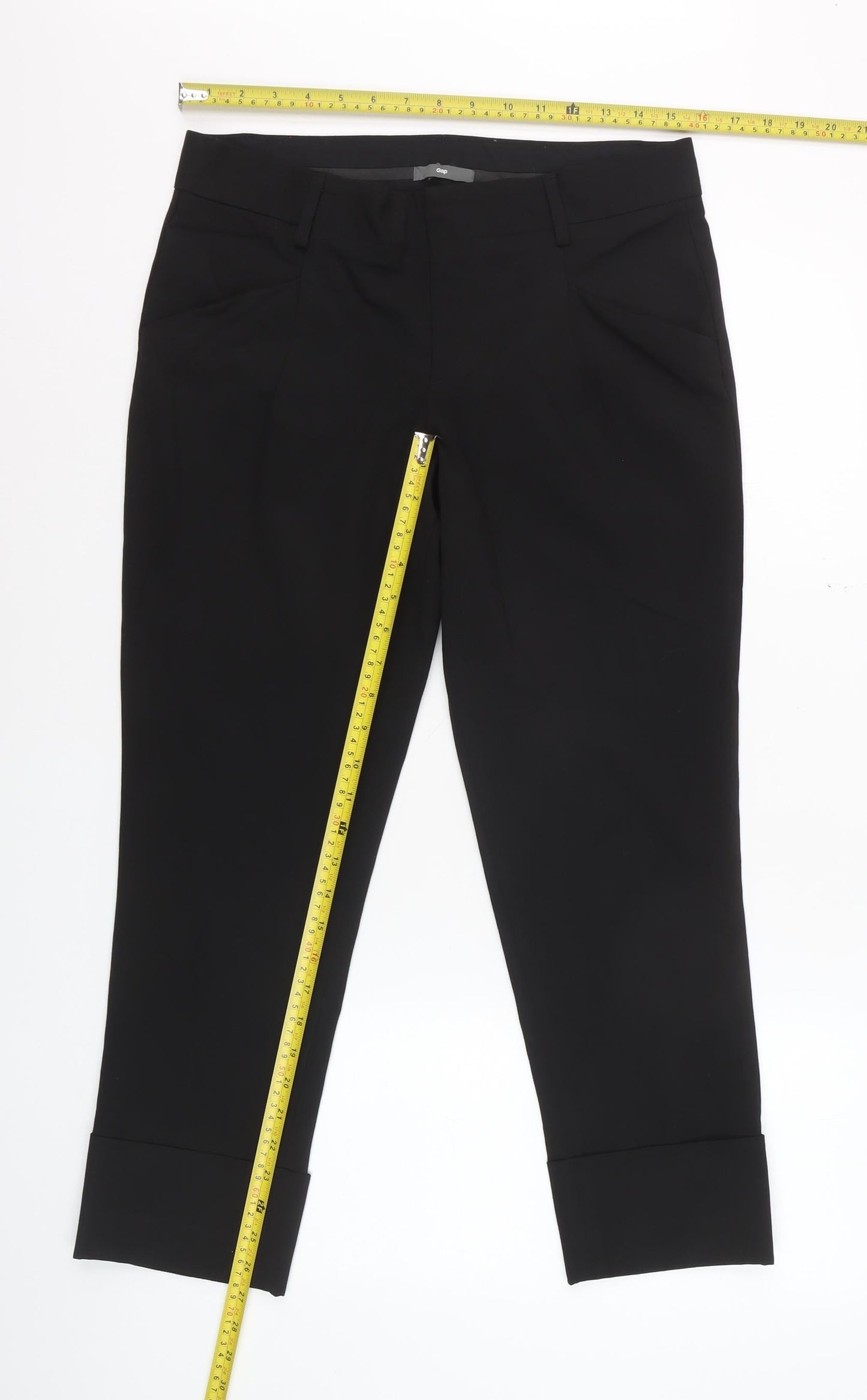 Gap Women Black UK 6 Cropped Trousers Polyester Blend