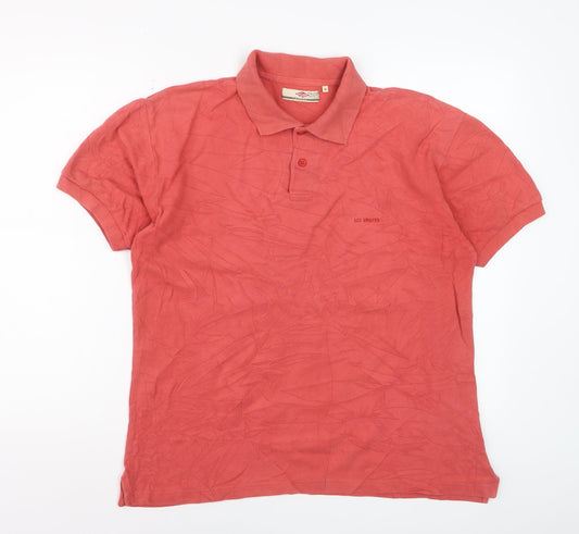 Lee Cooper Men's Red Cotton Polo Shirt Size M Short Sleeve
