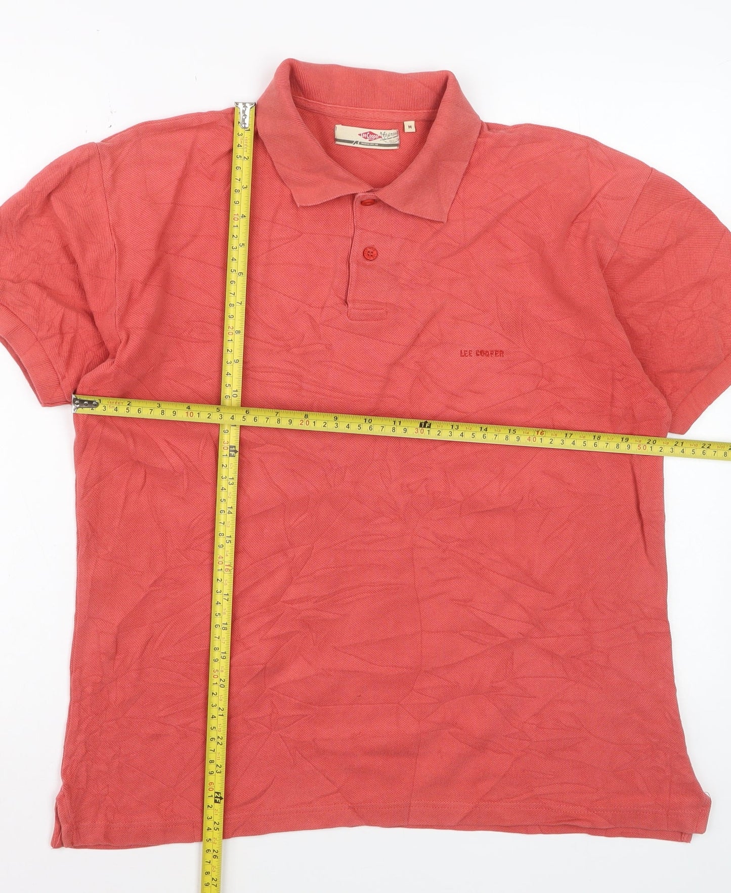 Lee Cooper Men's Red Cotton Polo Shirt Size M Short Sleeve