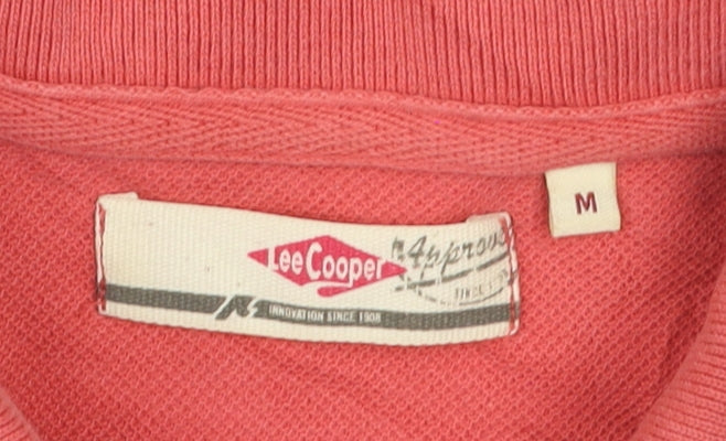 Lee Cooper Men's Red Cotton Polo Shirt Size M Short Sleeve