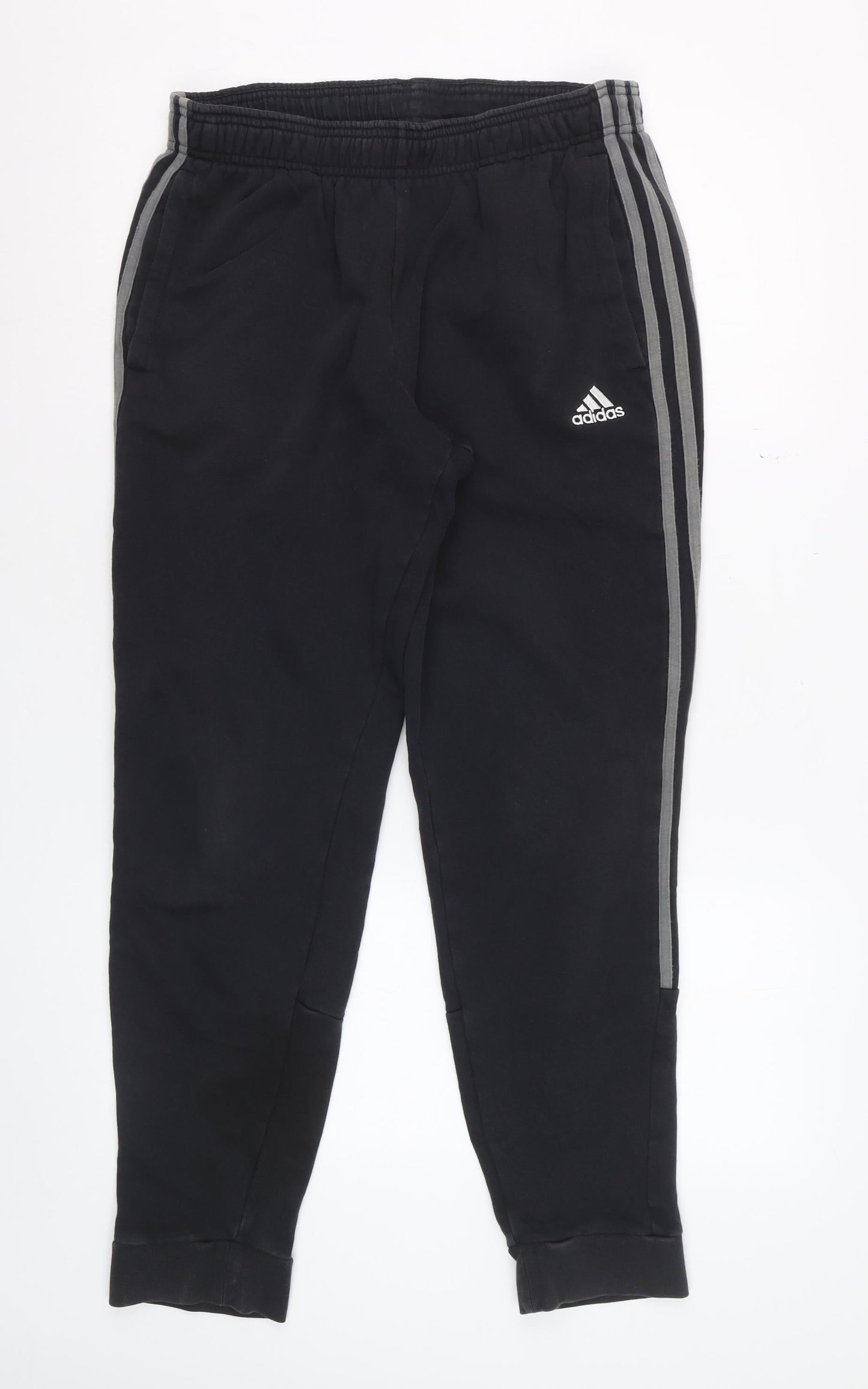 Adidas Men Black M Jogger Trousers Cotton Blend Tapered Fit