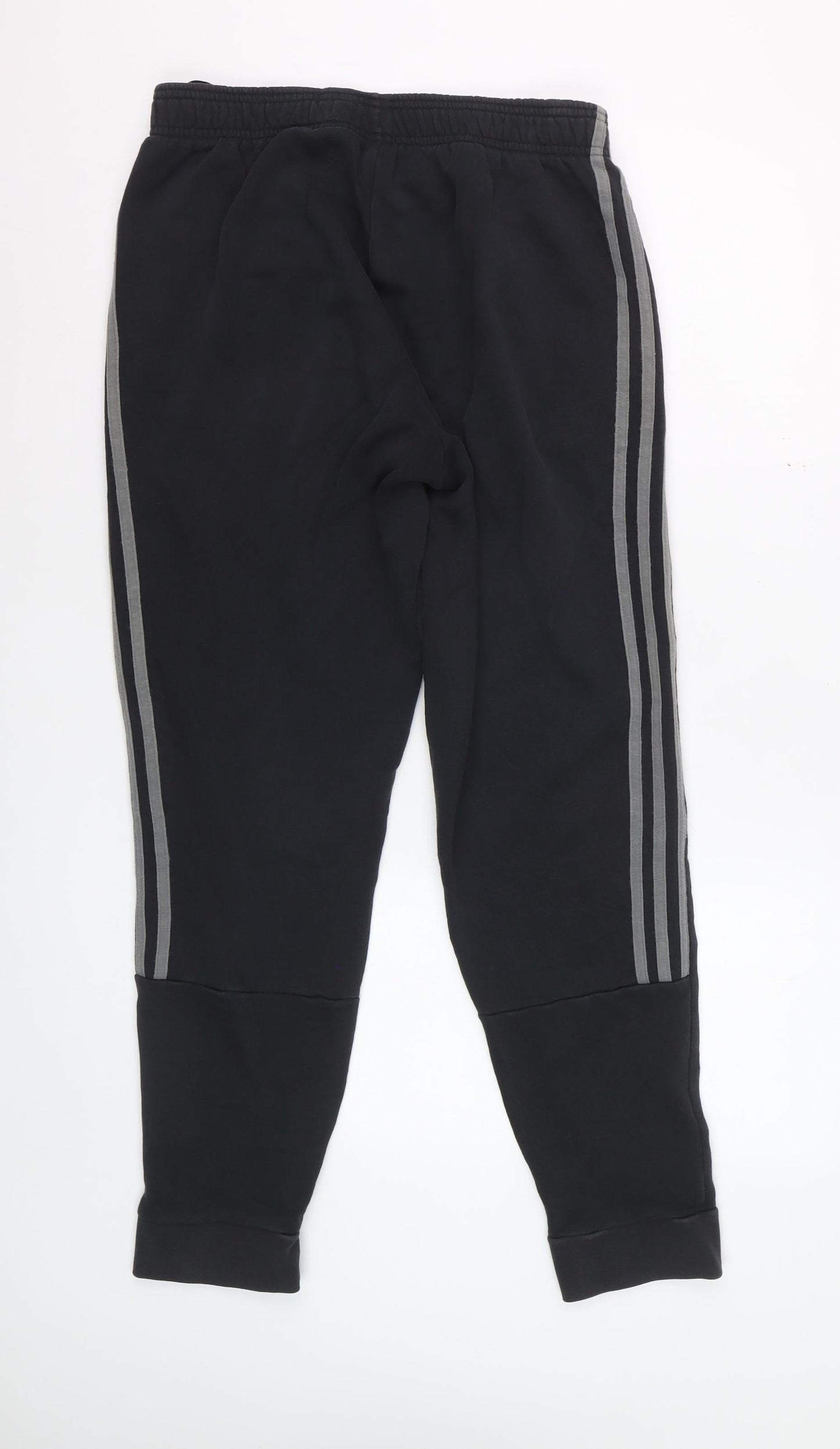 Adidas Men Black M Jogger Trousers Cotton Blend Tapered Fit