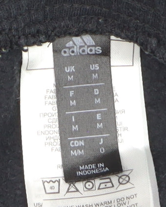Adidas Men Black M Jogger Trousers Cotton Blend Tapered Fit