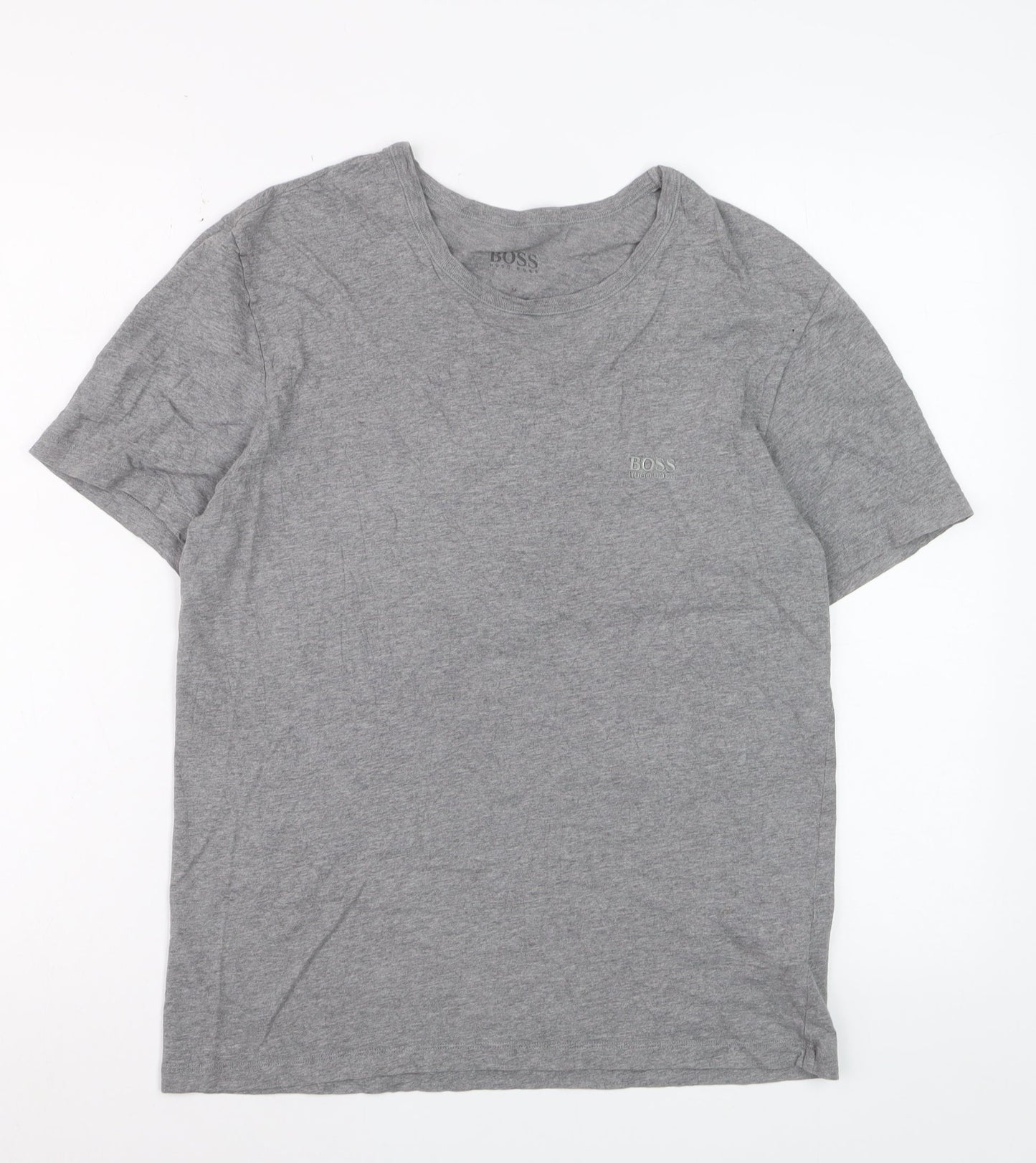 Hugo Boss Men's Grey Crew Neck Cotton T-Shirt Size M