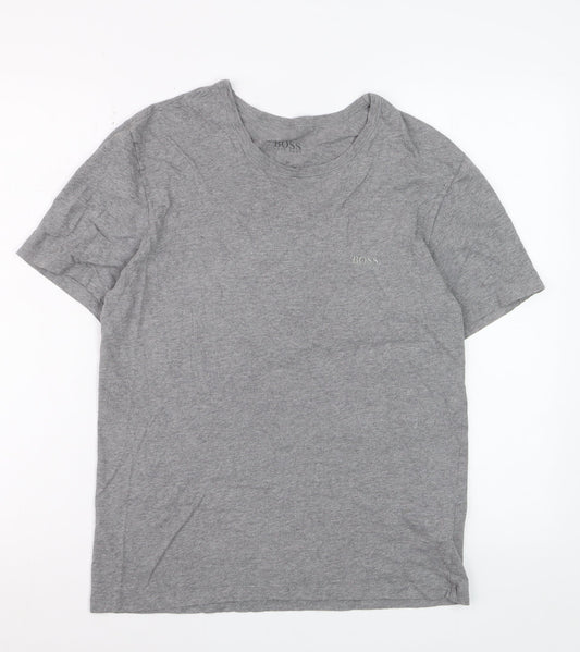 Hugo Boss Men's Grey Crew Neck Cotton T-Shirt Size M