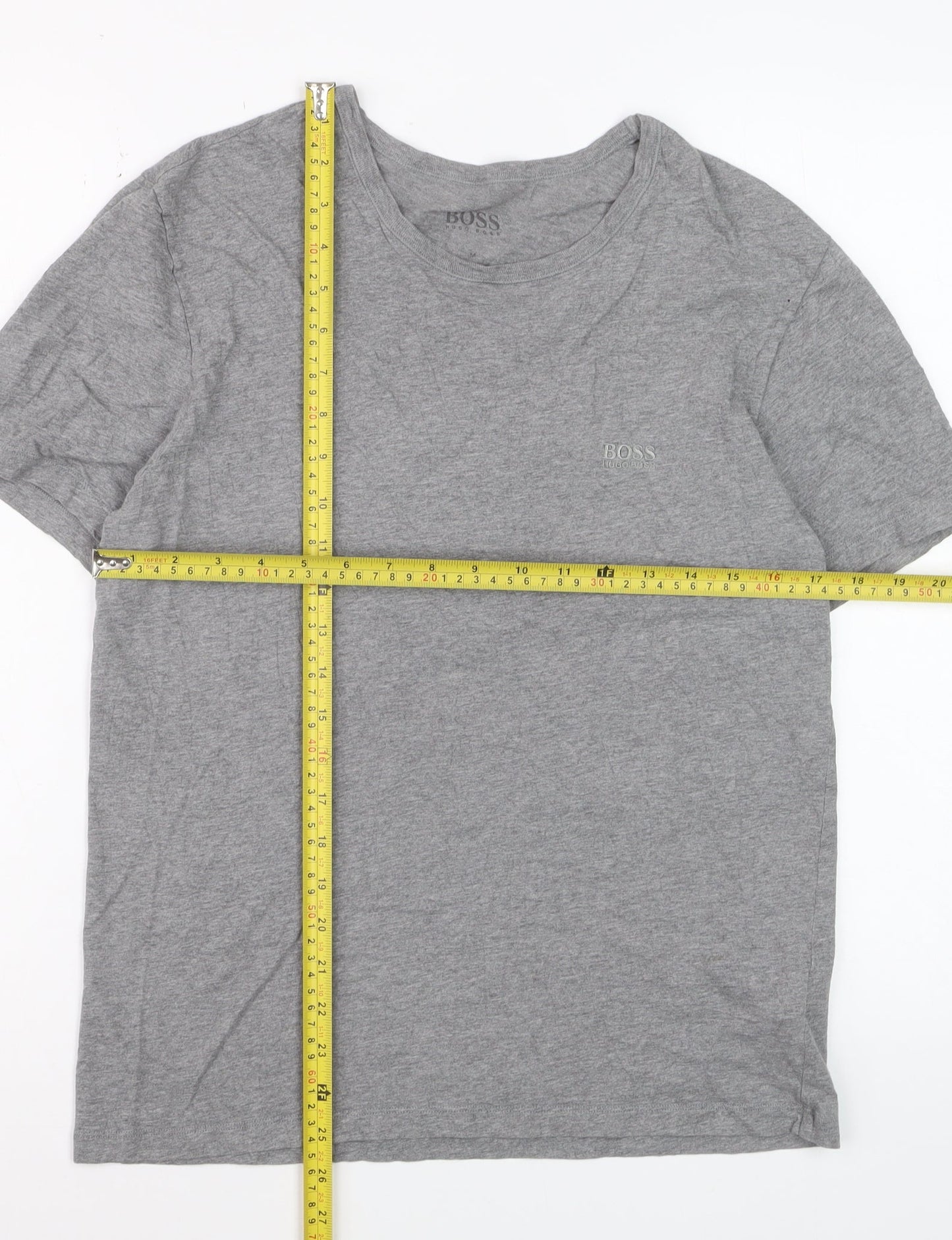 Hugo Boss Men's Grey Crew Neck Cotton T-Shirt Size M