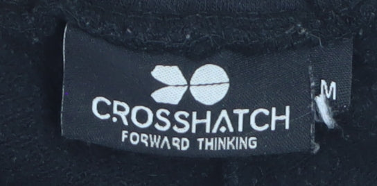 Crosshatch Womens Black Logo Jogger Trousers M Elastic Waist