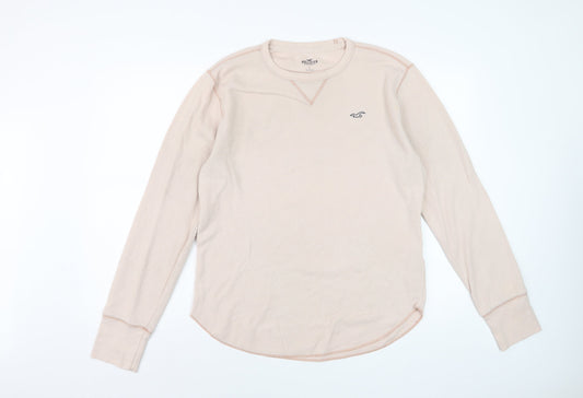 Hollister Men’s Beige Long Sleeve Crew Neck T-Shirt Size L
