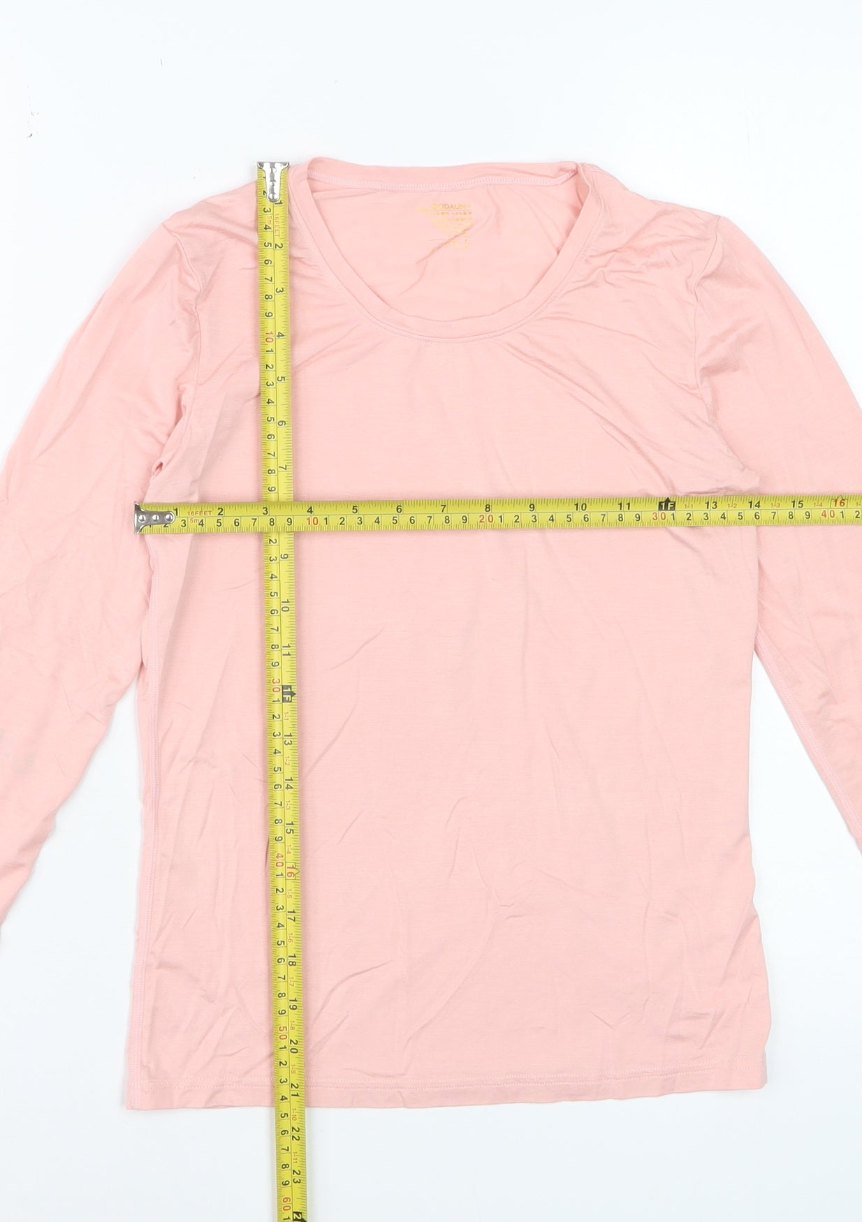 Qodaun Womens Pink Long Sleeve Slim Fit Activewear Top L