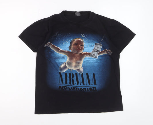 Hot Rock Women’s Black Nirvana Nevermind Graphic T-Shirt S