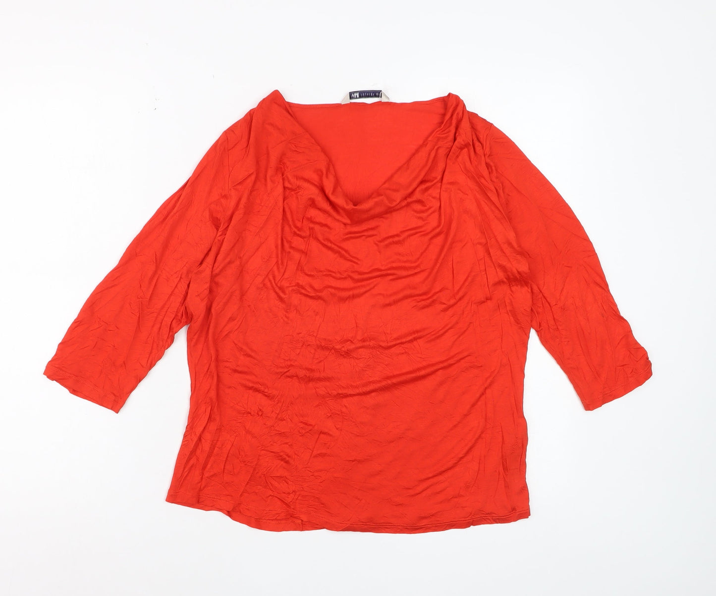 Marks and Spencer Women’s Red Cowl Neck 3/4 Sleeve Viscose Blouse Size 18
