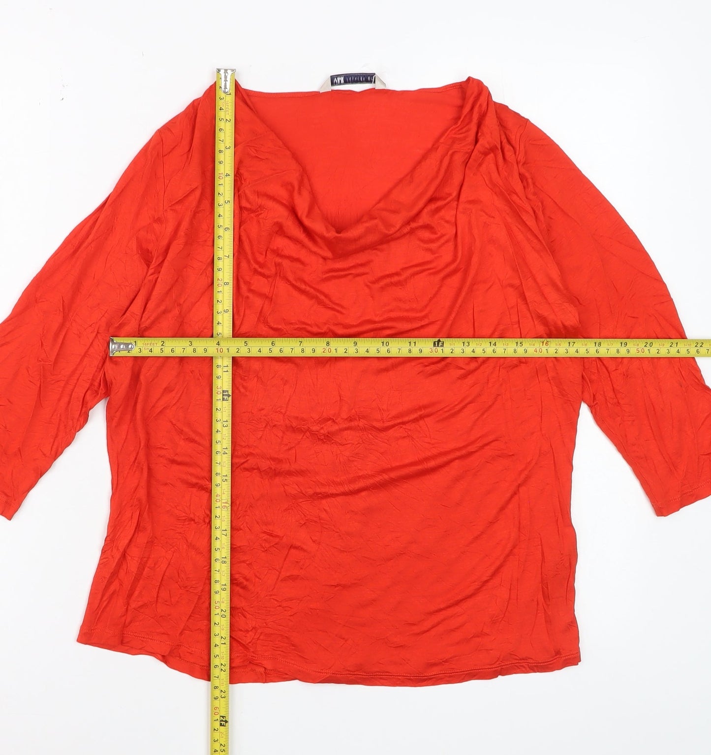 Marks and Spencer Women’s Red Cowl Neck 3/4 Sleeve Viscose Blouse Size 18