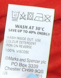 Marks and Spencer Women’s Red Cowl Neck 3/4 Sleeve Viscose Blouse Size 18