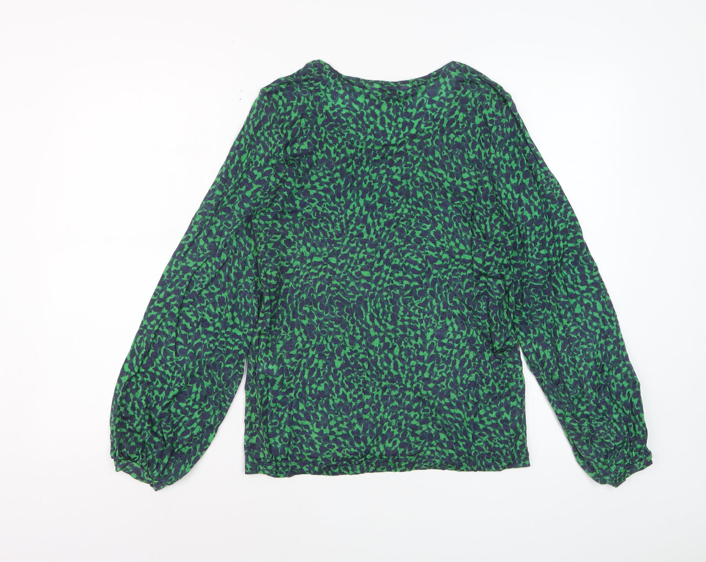 L.K. Bennett Women’s Green Animal Print Lyocell Wool Blouse Size S