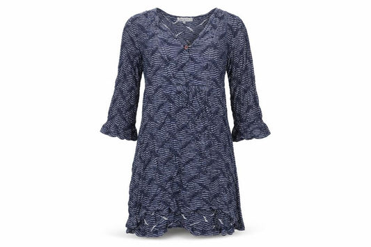 Capri Women Blue Stripe Cotton Knee Length Shift Dress Size 10