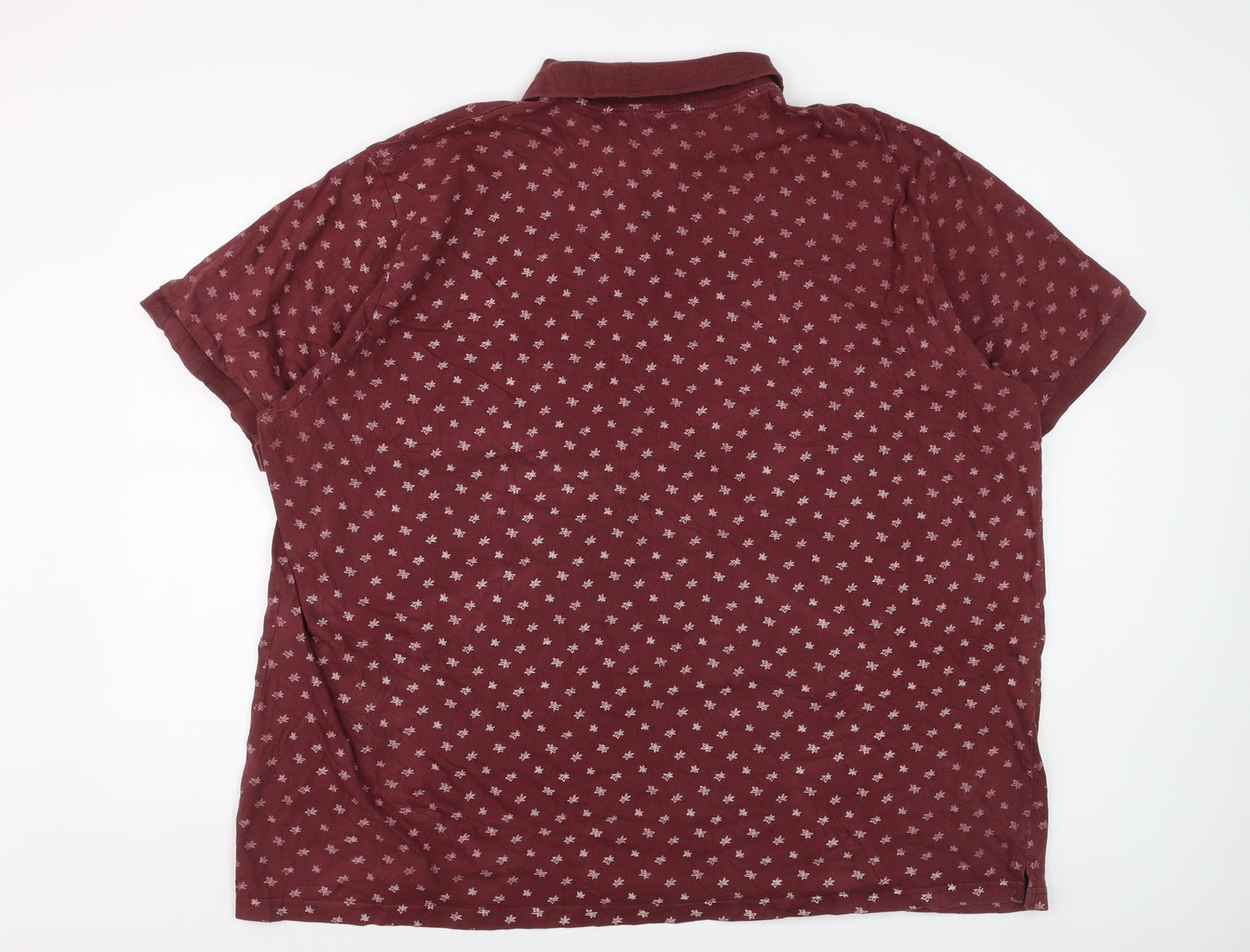 Bigdude Men’s 4XL Red Geometric Short Sleeve Cotton Polo Shirt