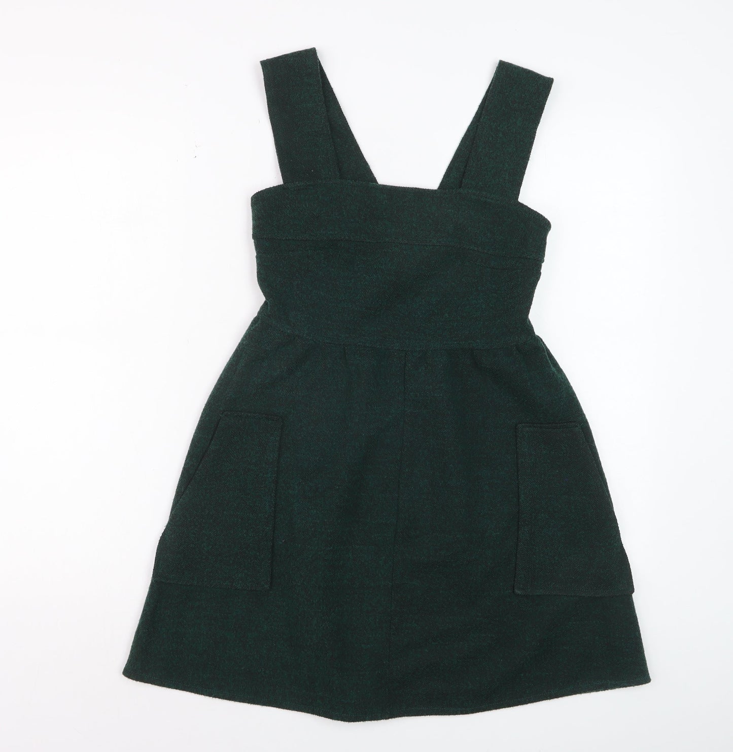 Topshop Women Green UK 6 Pinafore Dress with Pockets