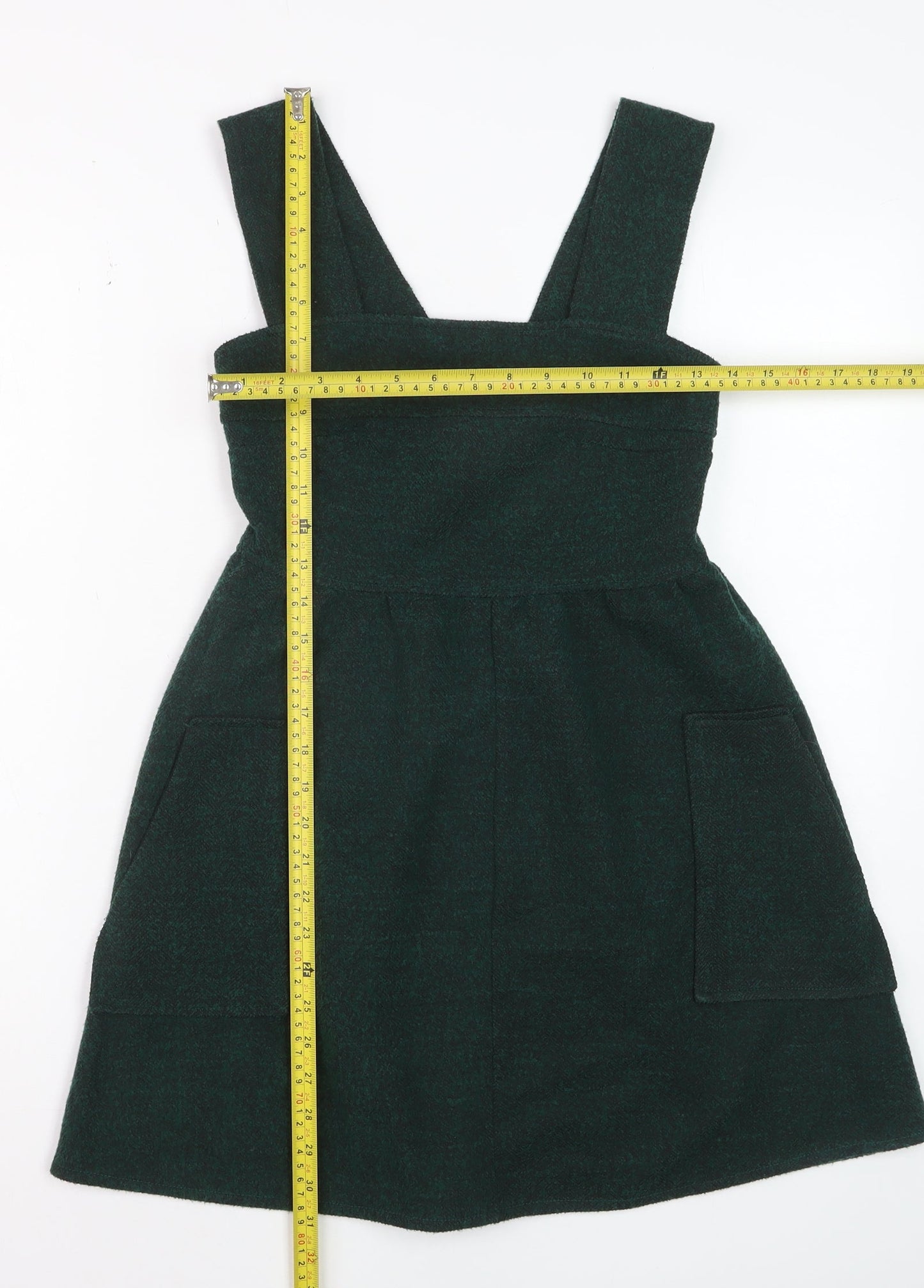 Topshop Women Green UK 6 Pinafore Dress with Pockets