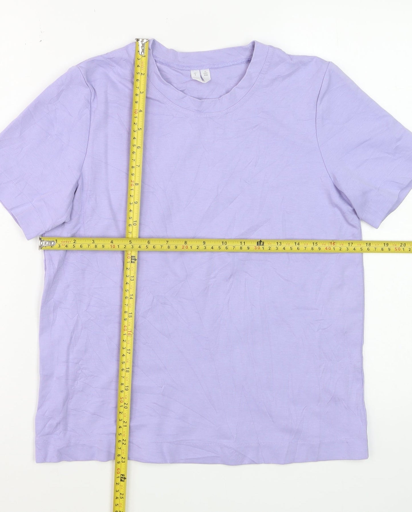 Arket Women's Purple Cotton Blend Basic Short Sleeve T-Shirt Size S