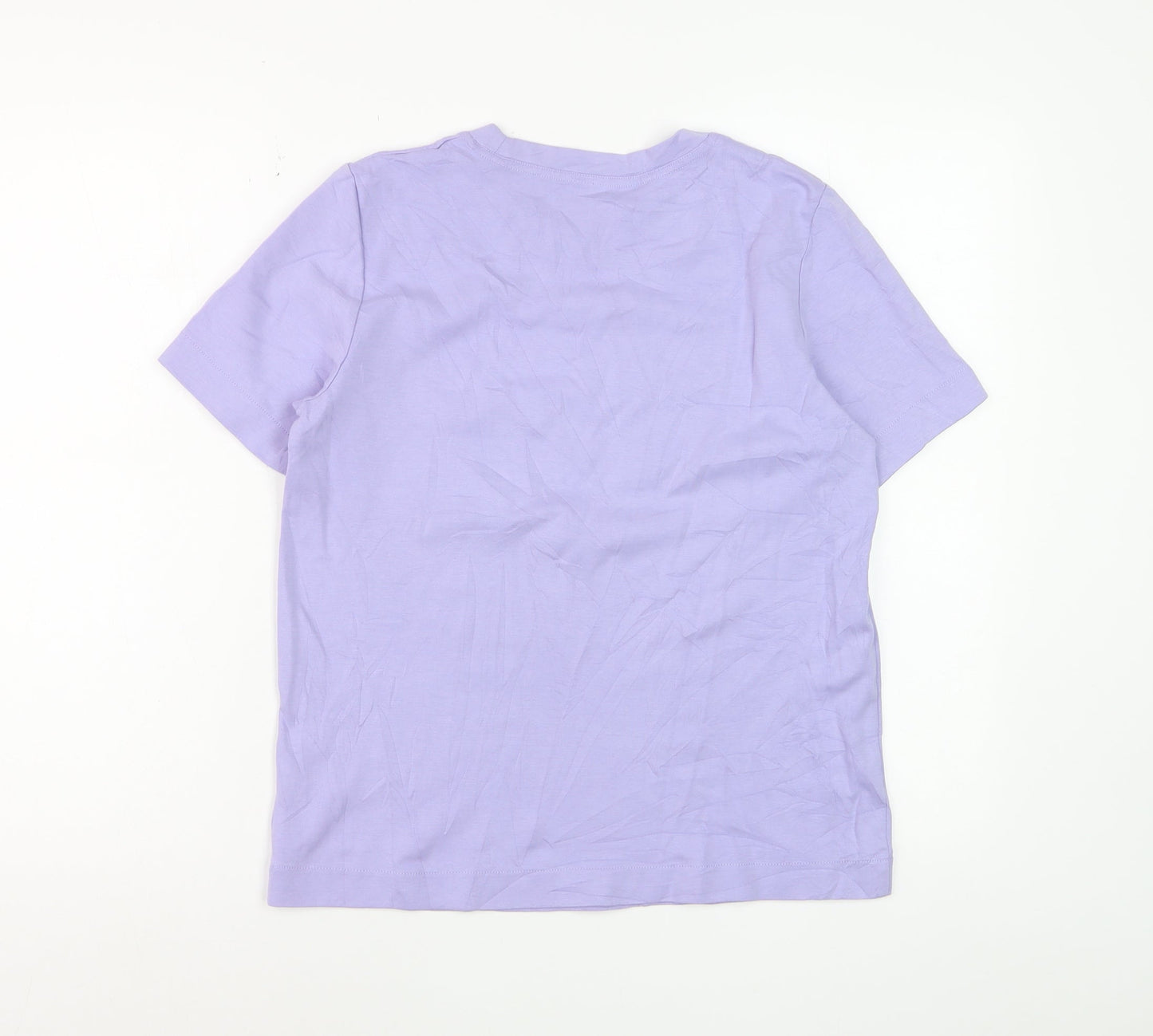Arket Women's Purple Cotton Blend Basic Short Sleeve T-Shirt Size S