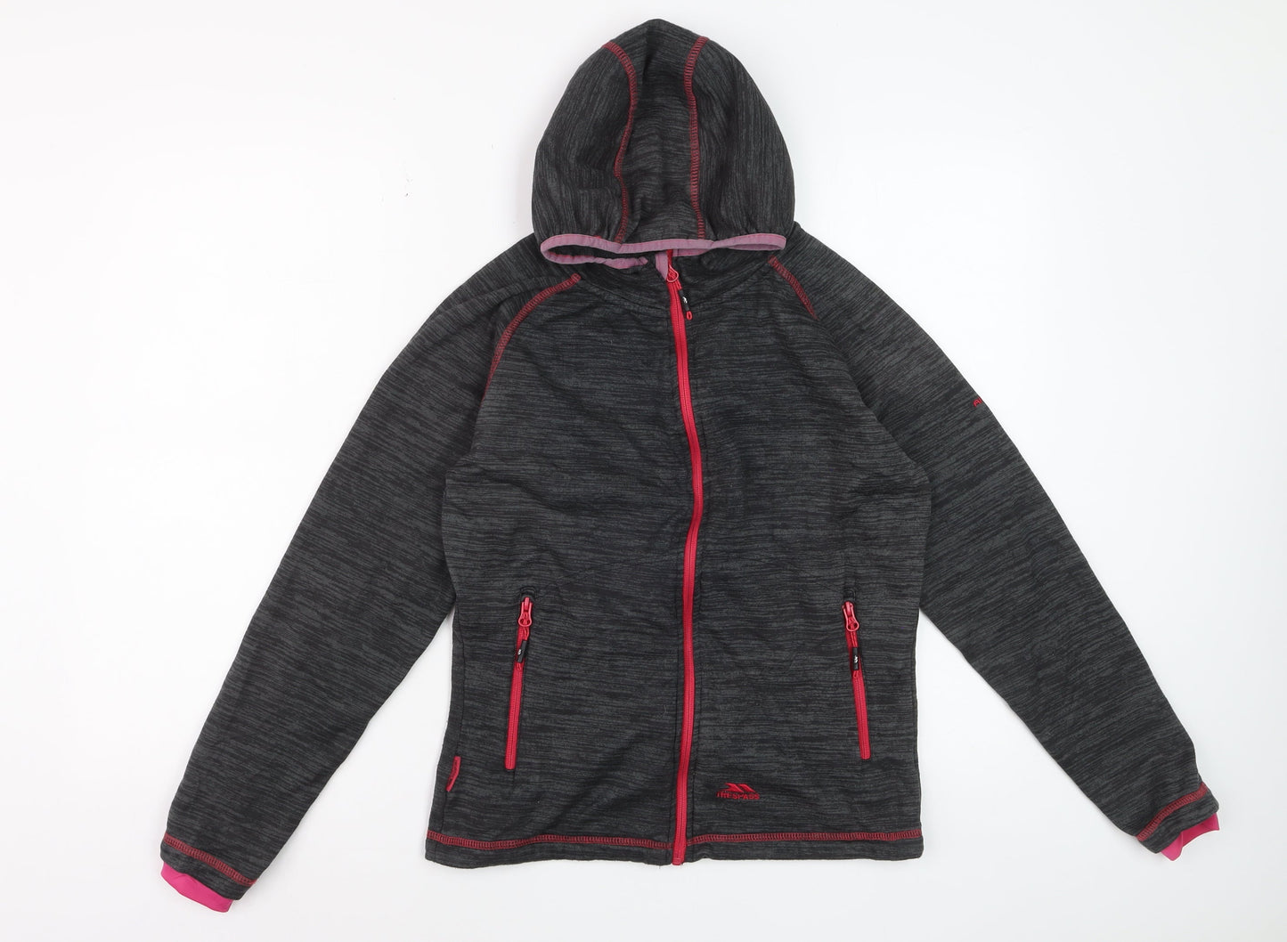 Trespass Women Grey Hooded Full Zip Outdoor Jacket UK 10