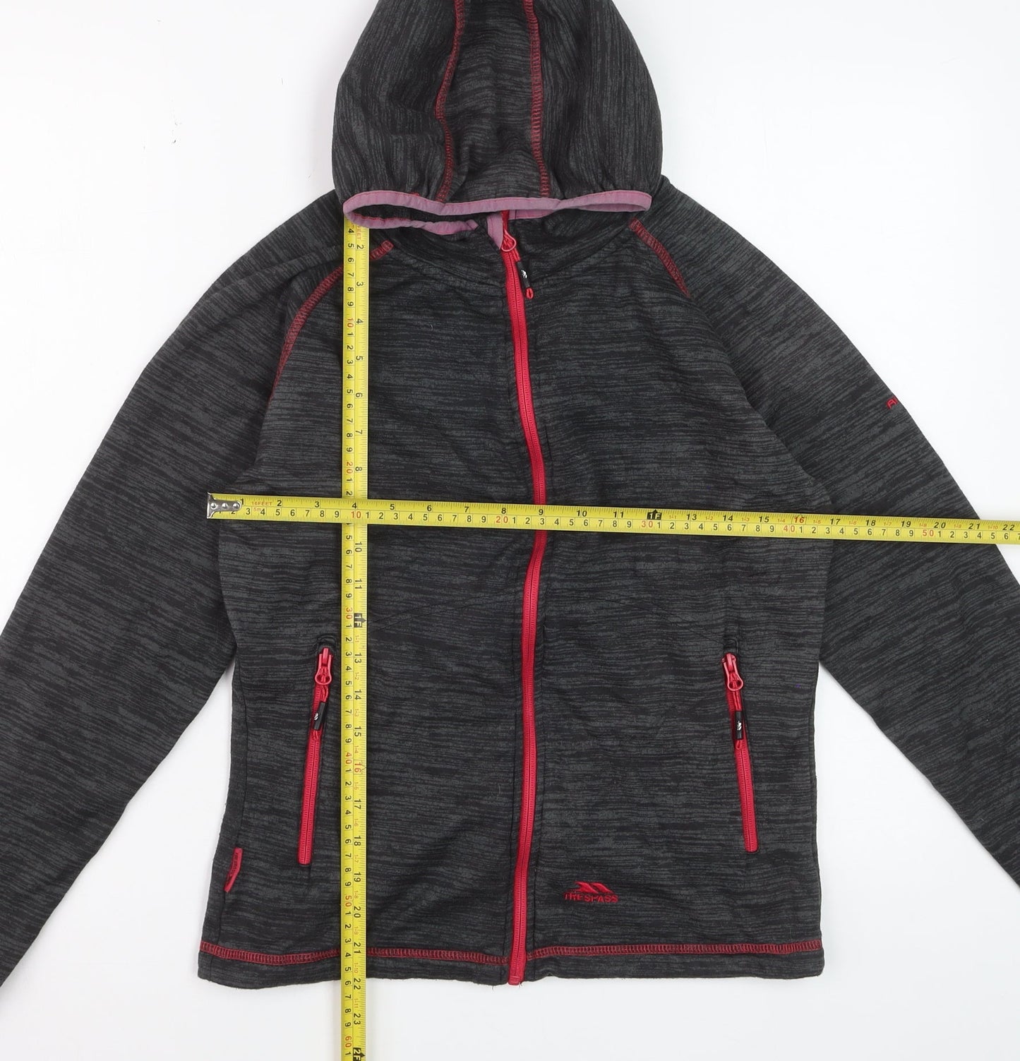 Trespass Women Grey Hooded Full Zip Outdoor Jacket UK 10