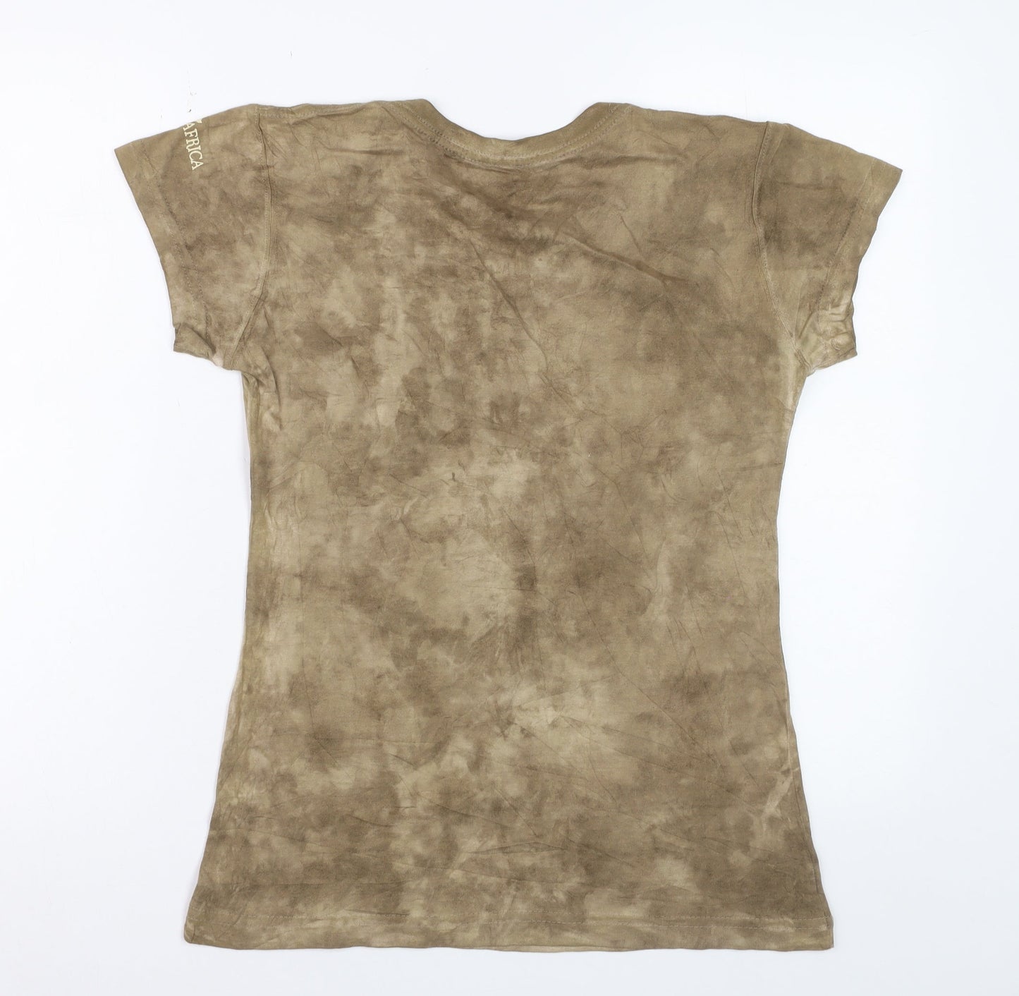 Tones of Africa Women’s Brown Lion Print Cotton T-Shirt Size S
