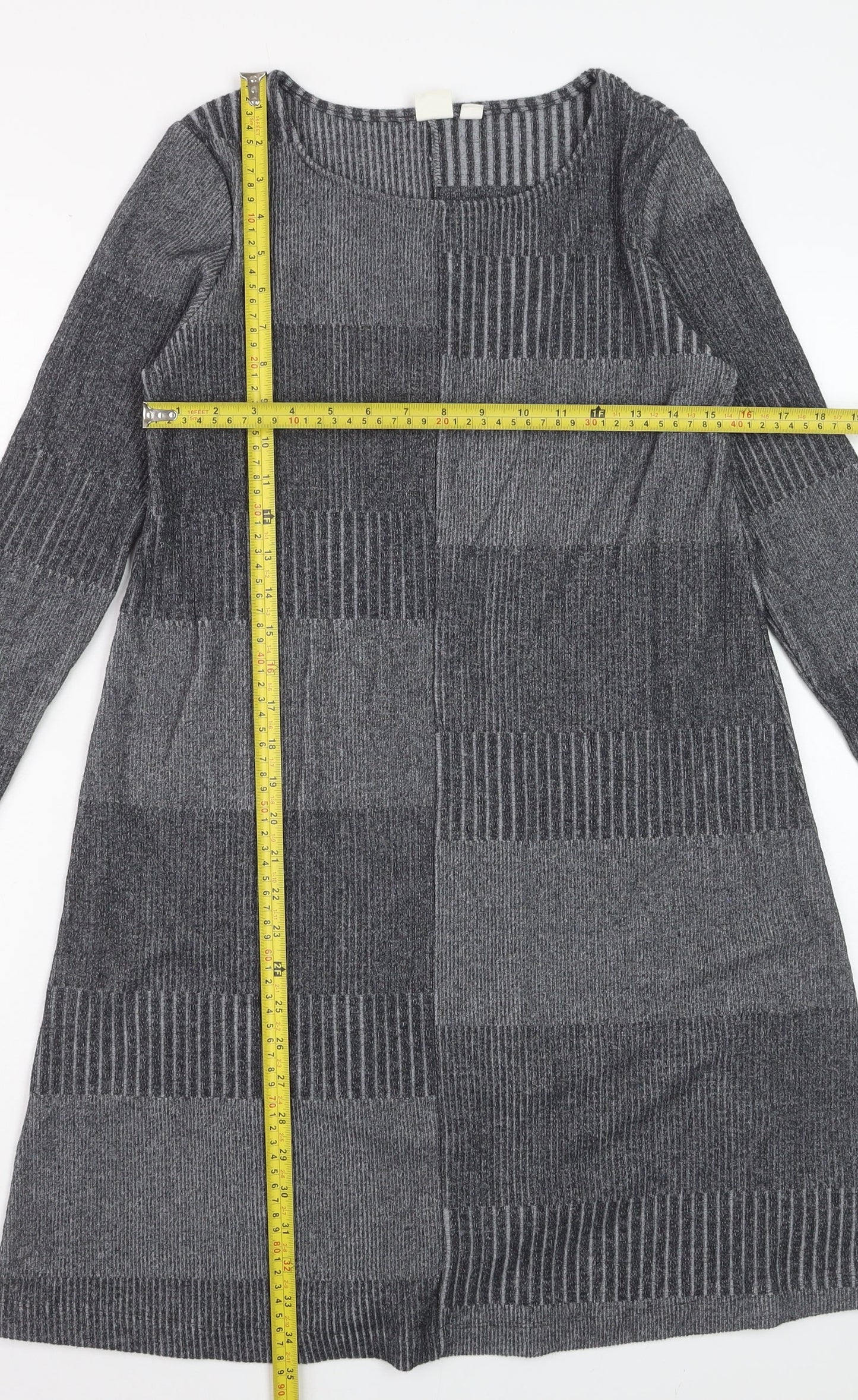 GAP Women’s Grey Knit Shift Dress XS Long Sleeve Casual