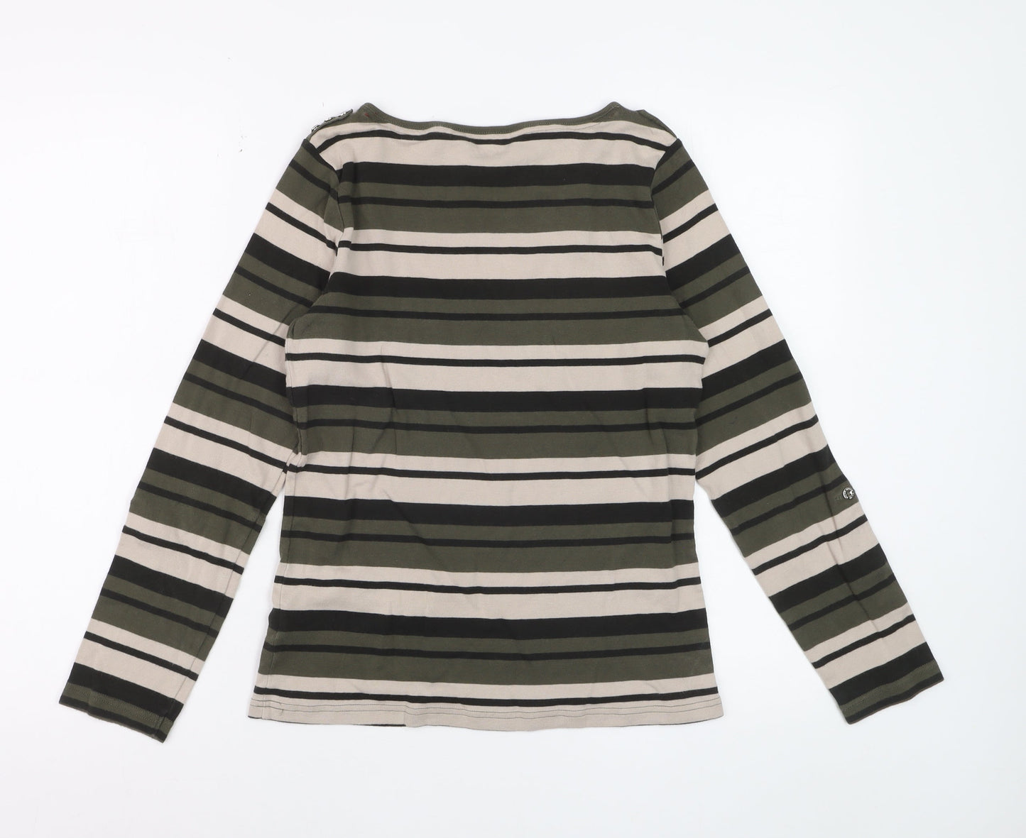 Maine New England Womens Multicoloured Striped Cotton Long Sleeve T-Shirt Size 14