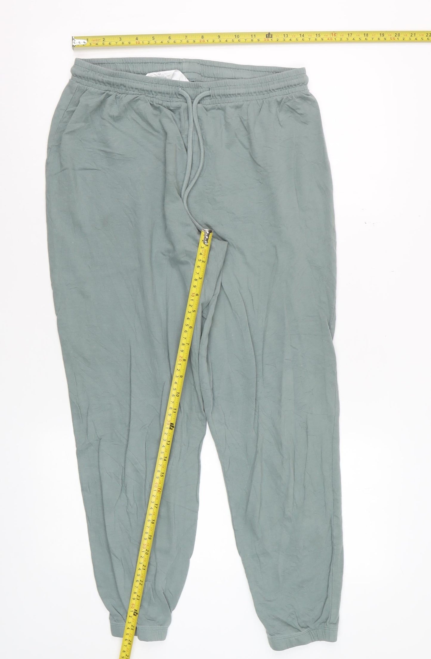 H&M Womens Green Cotton Jogger Trousers Size M